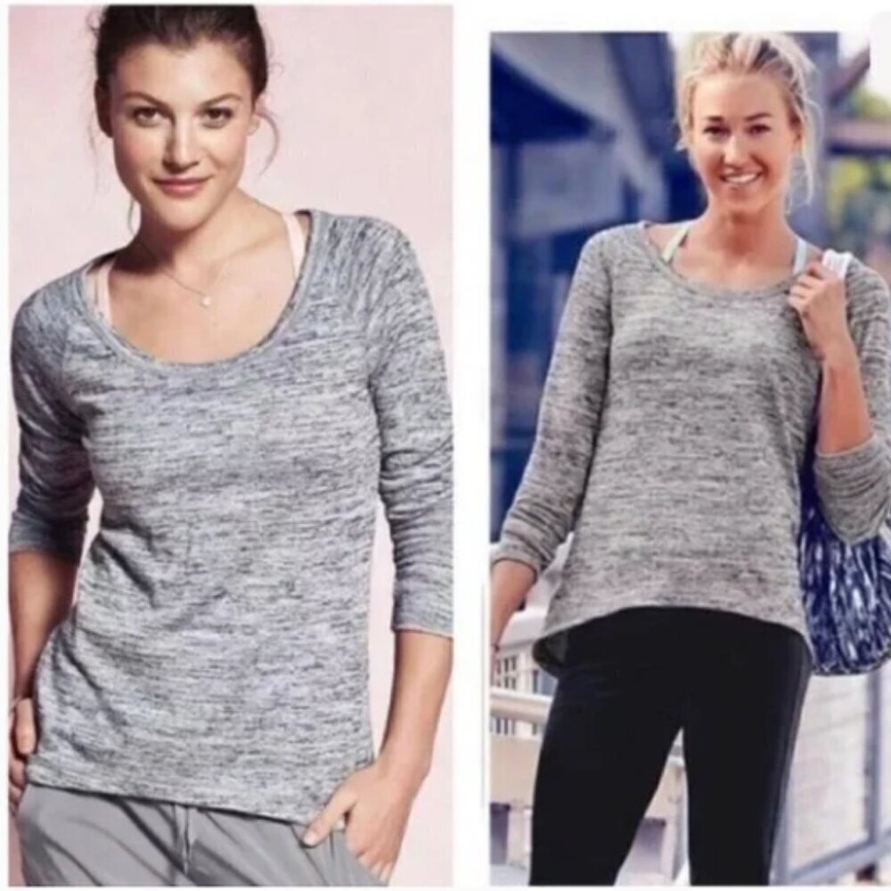 Athleta No Sweatin' It Sharkbite Long Sleeve Top Size Small